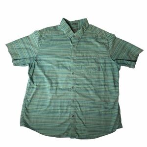 Eddie Bauer Shirt Mens 2XL Tribal Print Short Sleeve Classic Fit Button Up